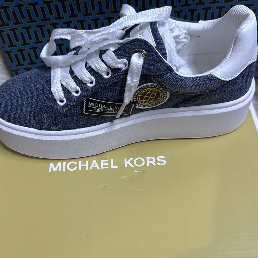 Michael Kors Blue and White Casual Sneakers